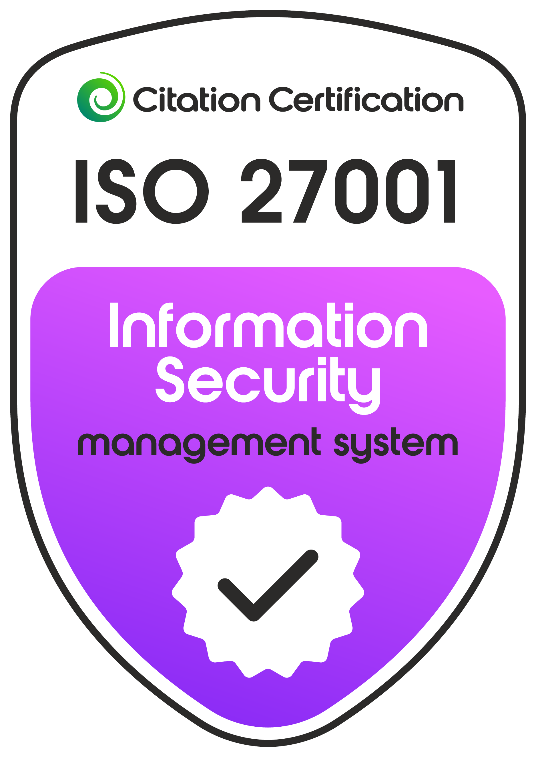 ISO 27001 Information Security Management System certification badge
