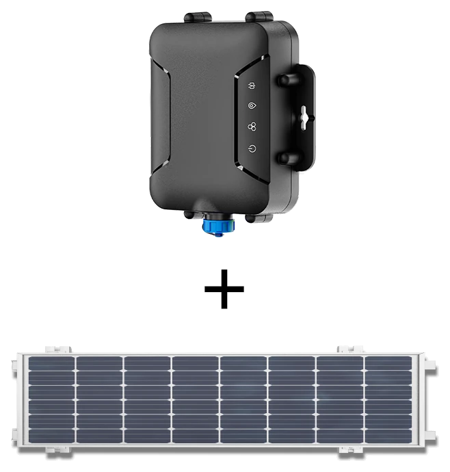 CrewPresence Outdoor Mobile LTE Gateway, a black weatherproof unit above its solar panel