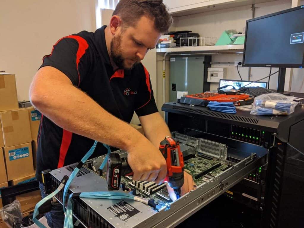 Lead Engineer Jason Replacing Motherboard