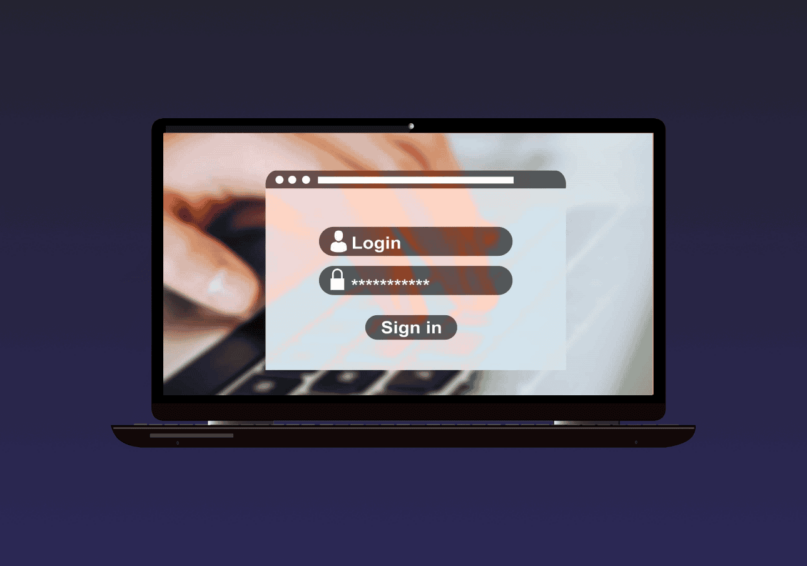 opened laptop showing a Login form on its screen
