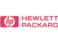 Hewlett Packard logo in pink