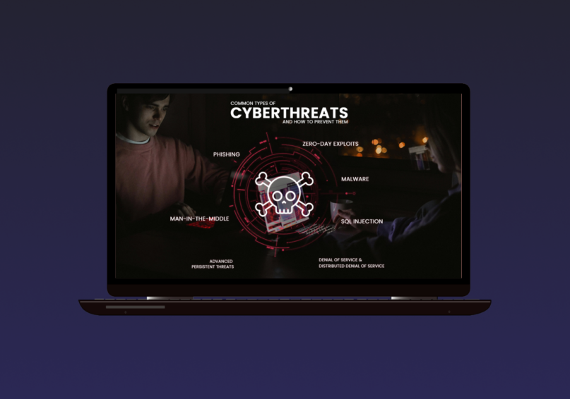 laptop showing a list of cyberthreats